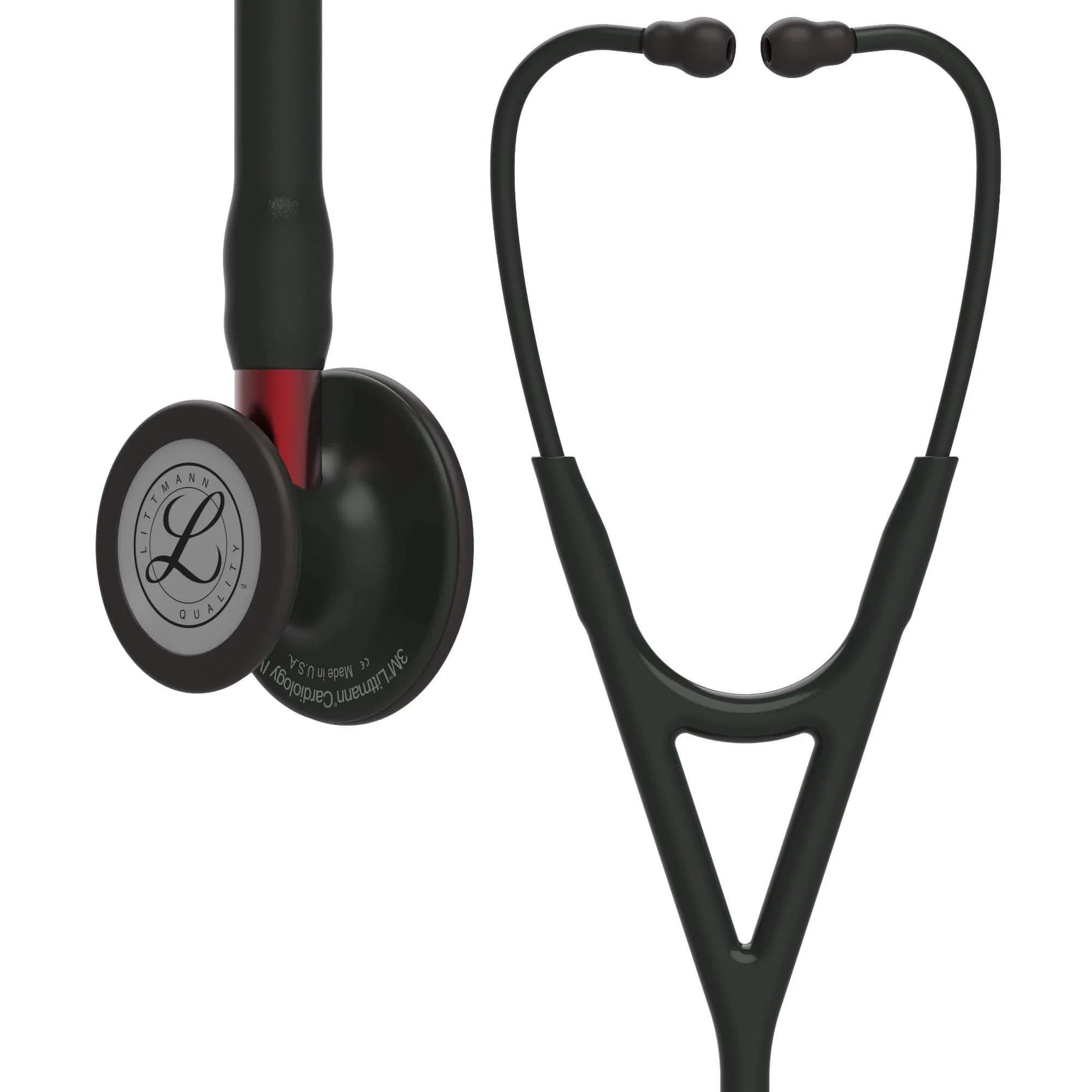 3M™ Littmann® Cardiology IV™ – Black tube & Matte black chest piece, Red stem 6200