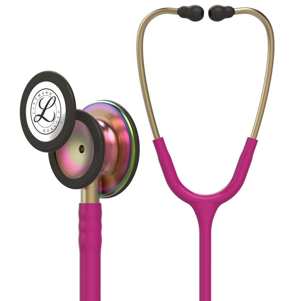 3M™ Littmann® Classic III™ Stethoscope – Raspberry tube & Rainbow finish chest piece 5806