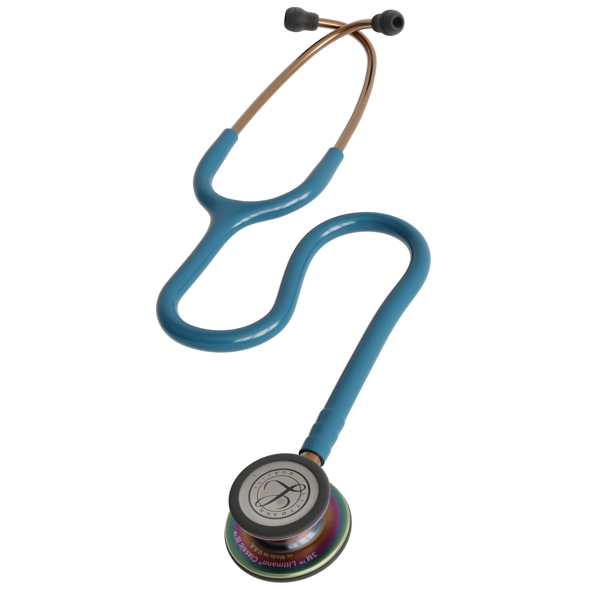 3M™ Littmann® Classic III™ Stethoscope – Caribbean blue tube & Rainbow finish chest piece 5807