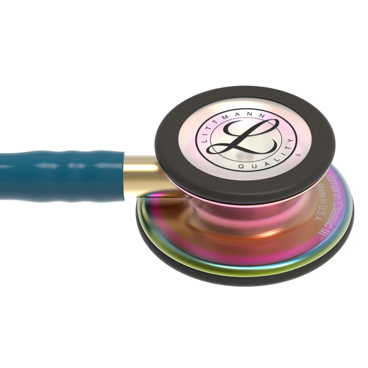 3M™ Littmann® Classic III™ Stethoscope – Caribbean blue tube & Rainbow finish chest piece 5807