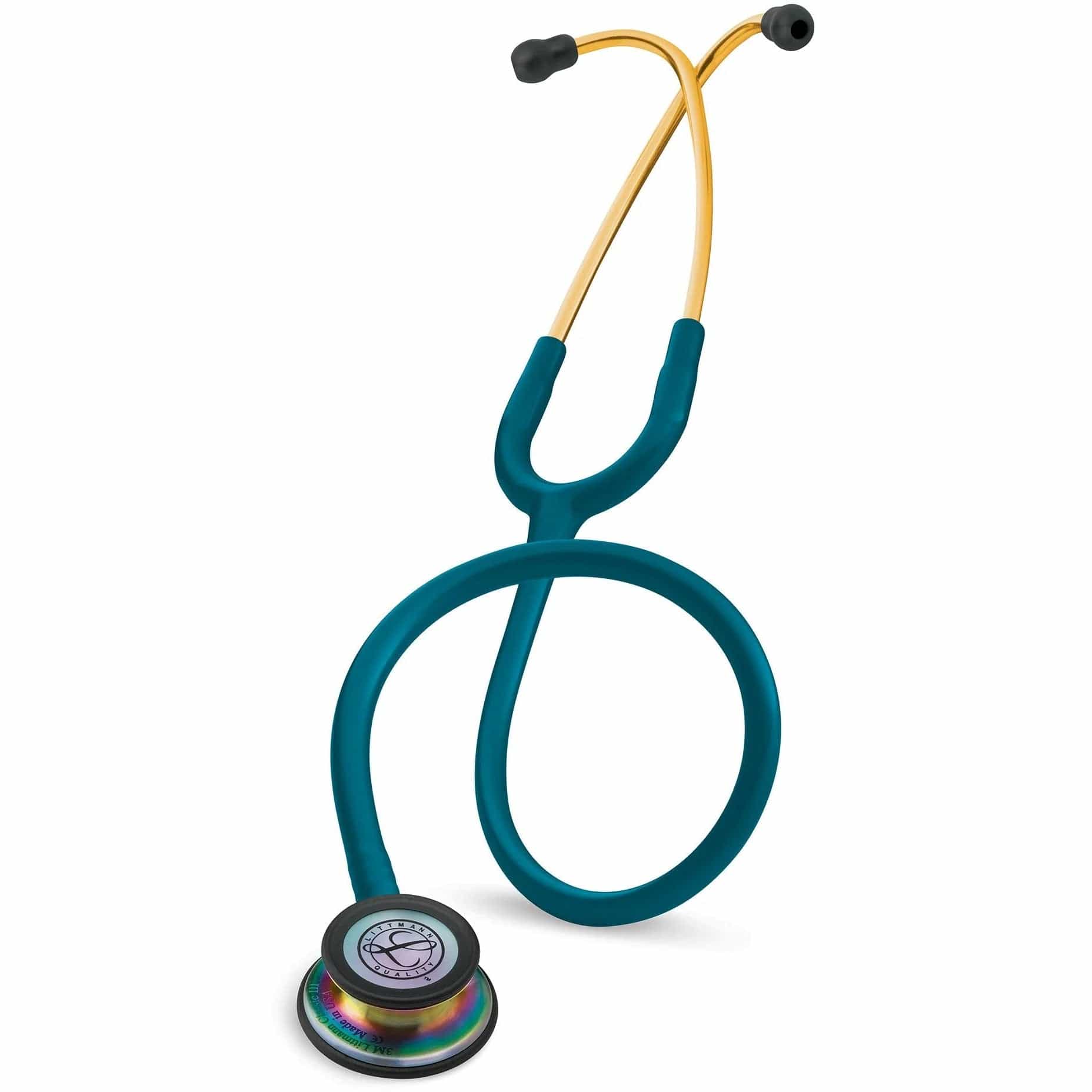 3M™ Littmann® Classic III™ Stethoscope – Caribbean blue tube & Rainbow finish chest piece 5807