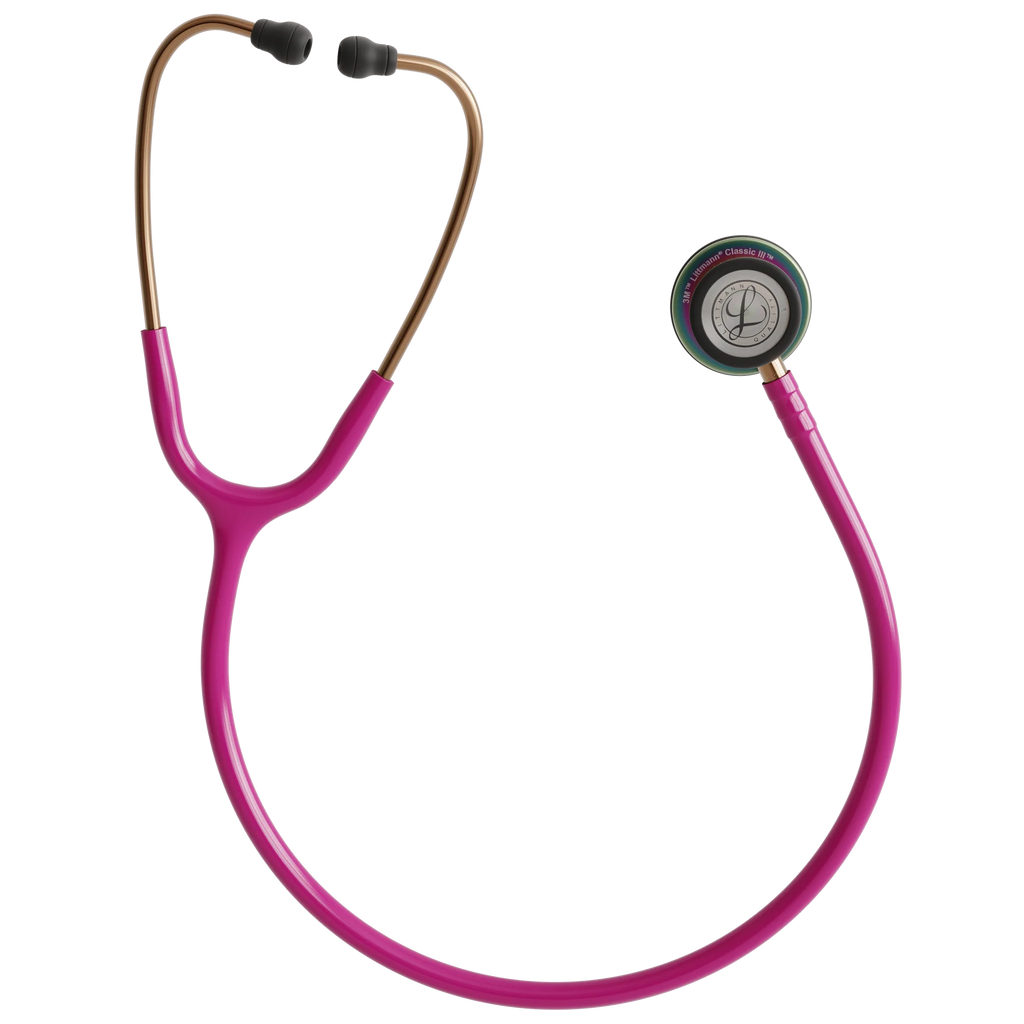3M™ Littmann® Classic III™ Stethoscope – Raspberry tube & Rainbow finish chest piece 5806