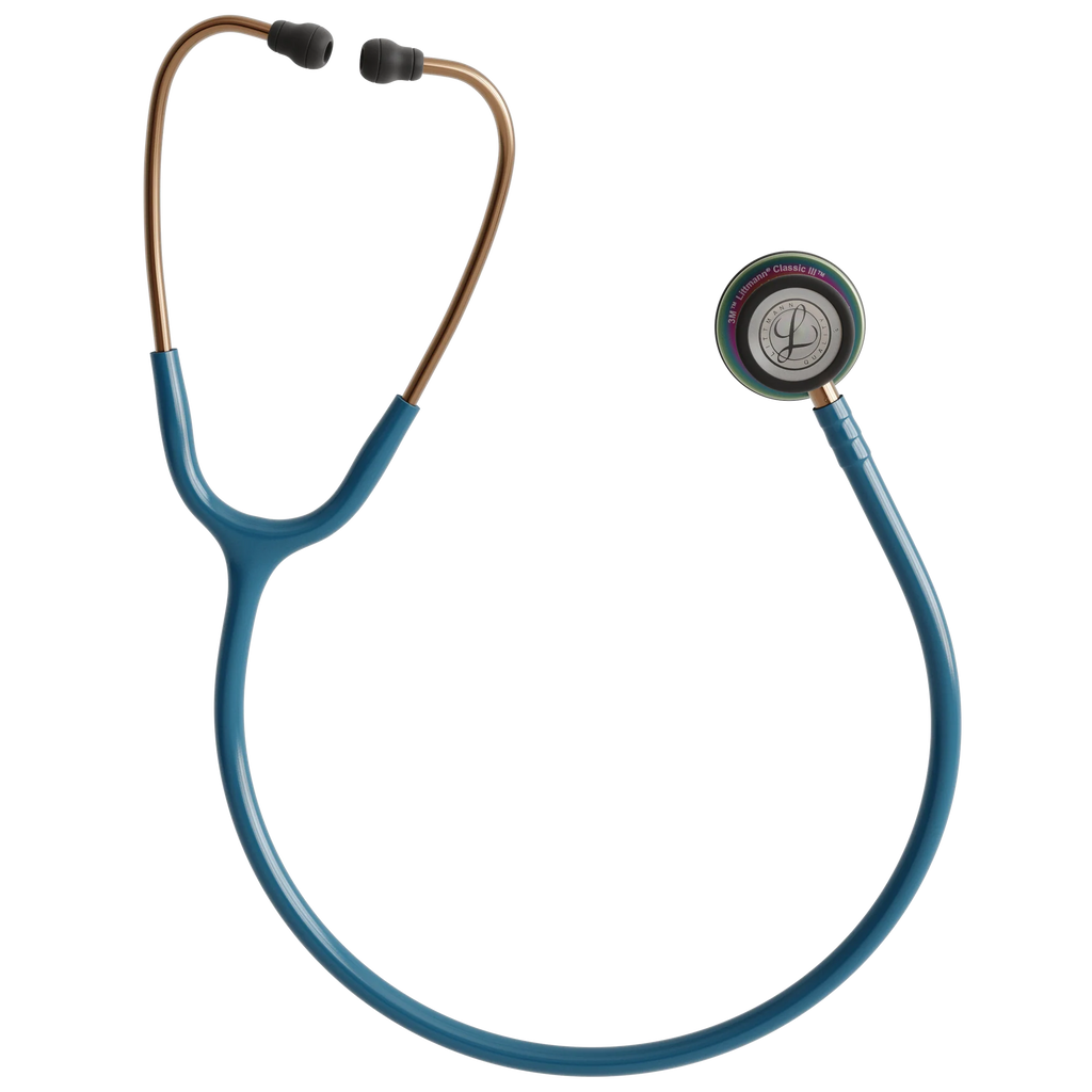 3M™ Littmann® Classic III™ Stethoscope – Caribbean blue tube & Rainbow finish chest piece 5807