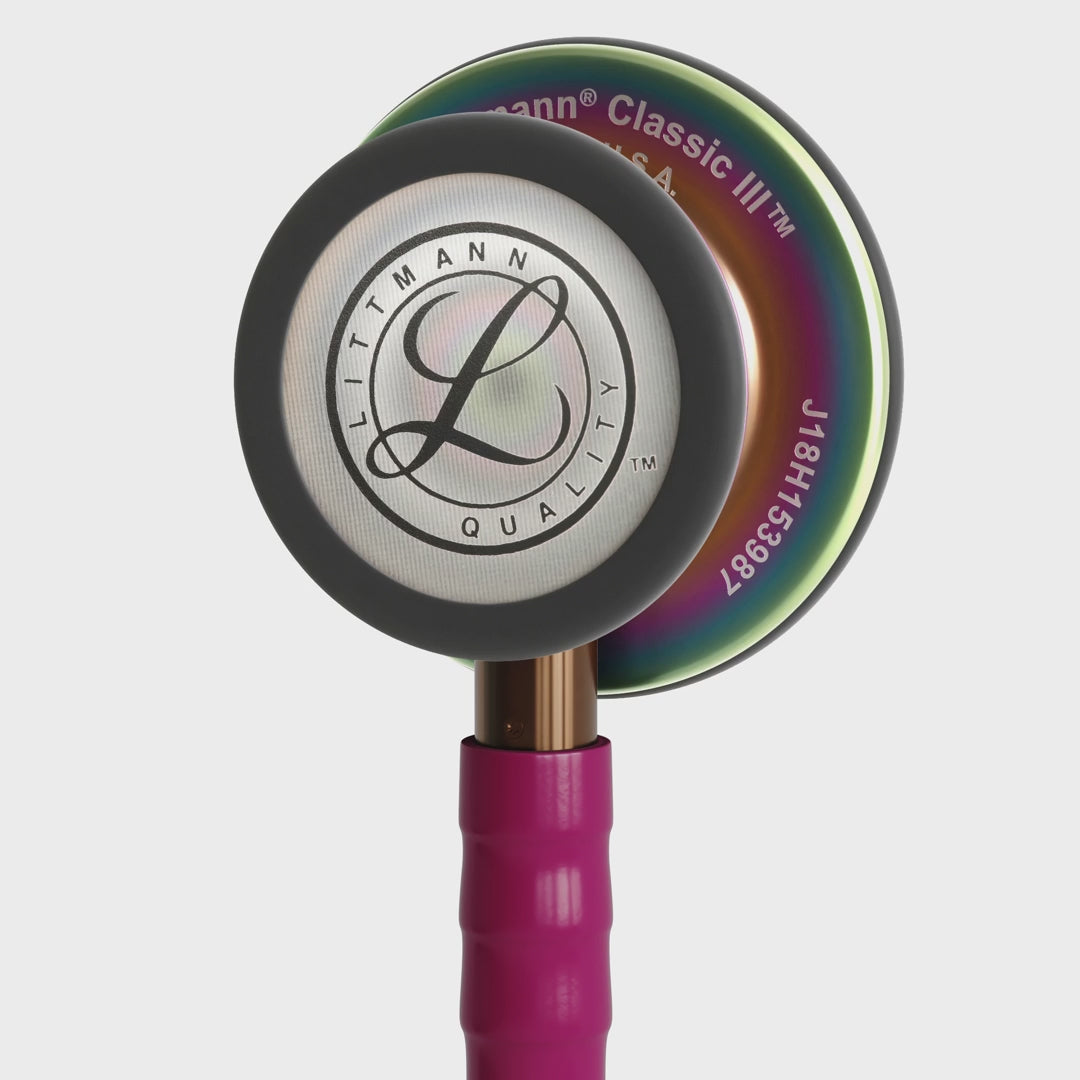 3M™ Littmann® Classic III™ Stethoscope – Raspberry tube & Rainbow finish chest piece 5806