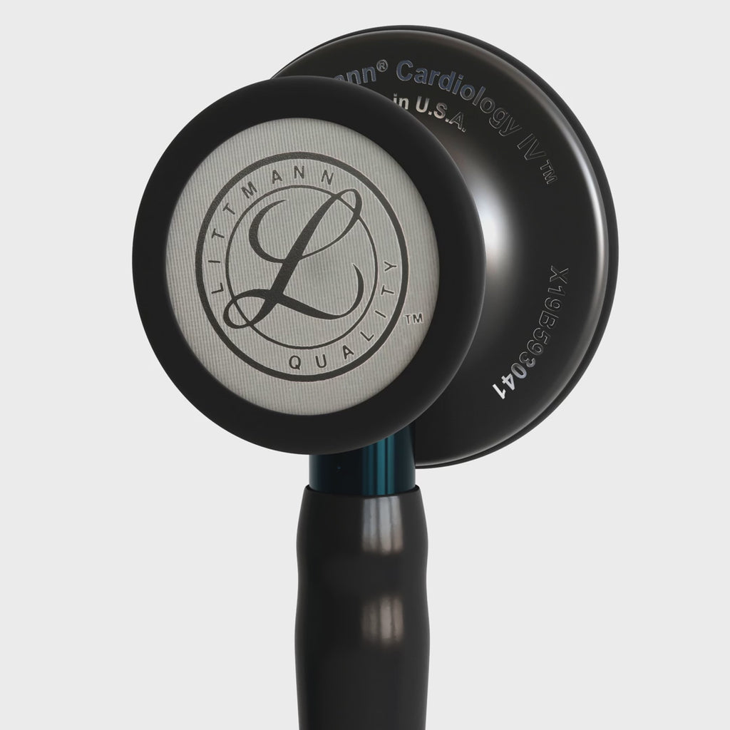 3M™ Littmann® Cardiology IV™ – Black tube & Matte black chest piece, Blue stem 6201